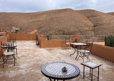 Rooftop terrace with views of the surrounding hills